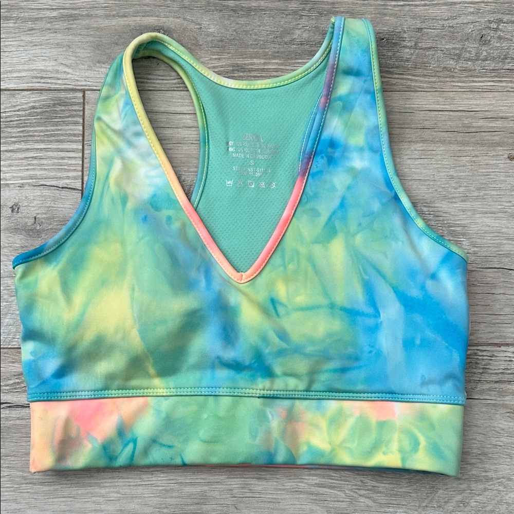 Colorful Tie-Dye Sports Bra